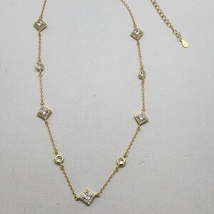 Brand New Sterling Silver 925 Multi Diamond design Necklace